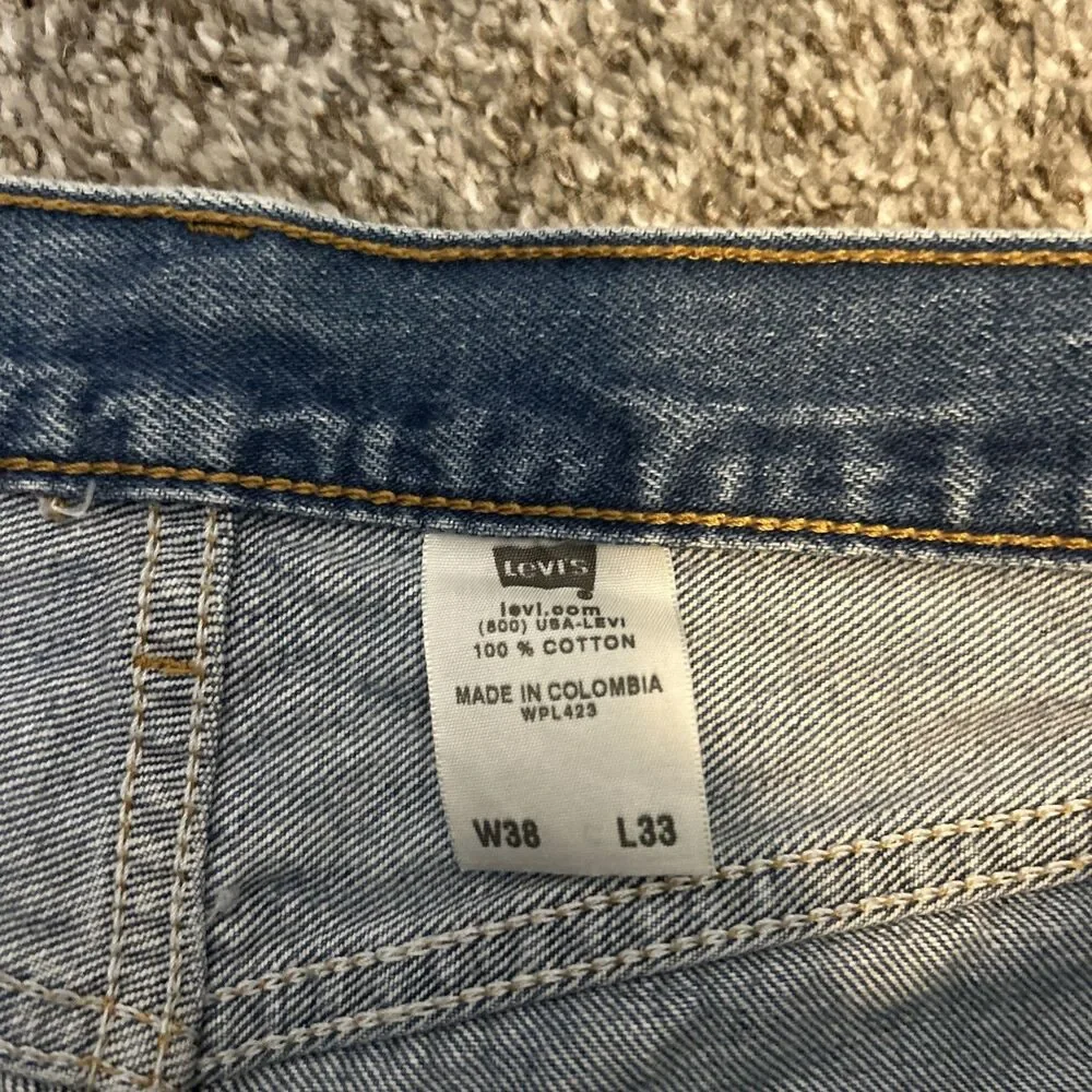 Vintage Y2k Levi's 501XX Button Fly Jeans 38x33 Light Wash Denim Baggy